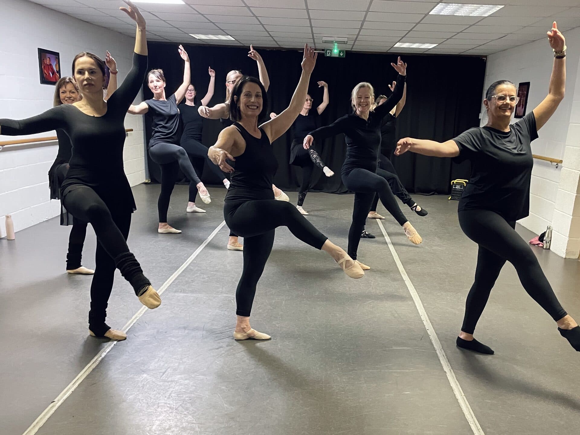 Adult ballet dance class in action at JA Performing Arts