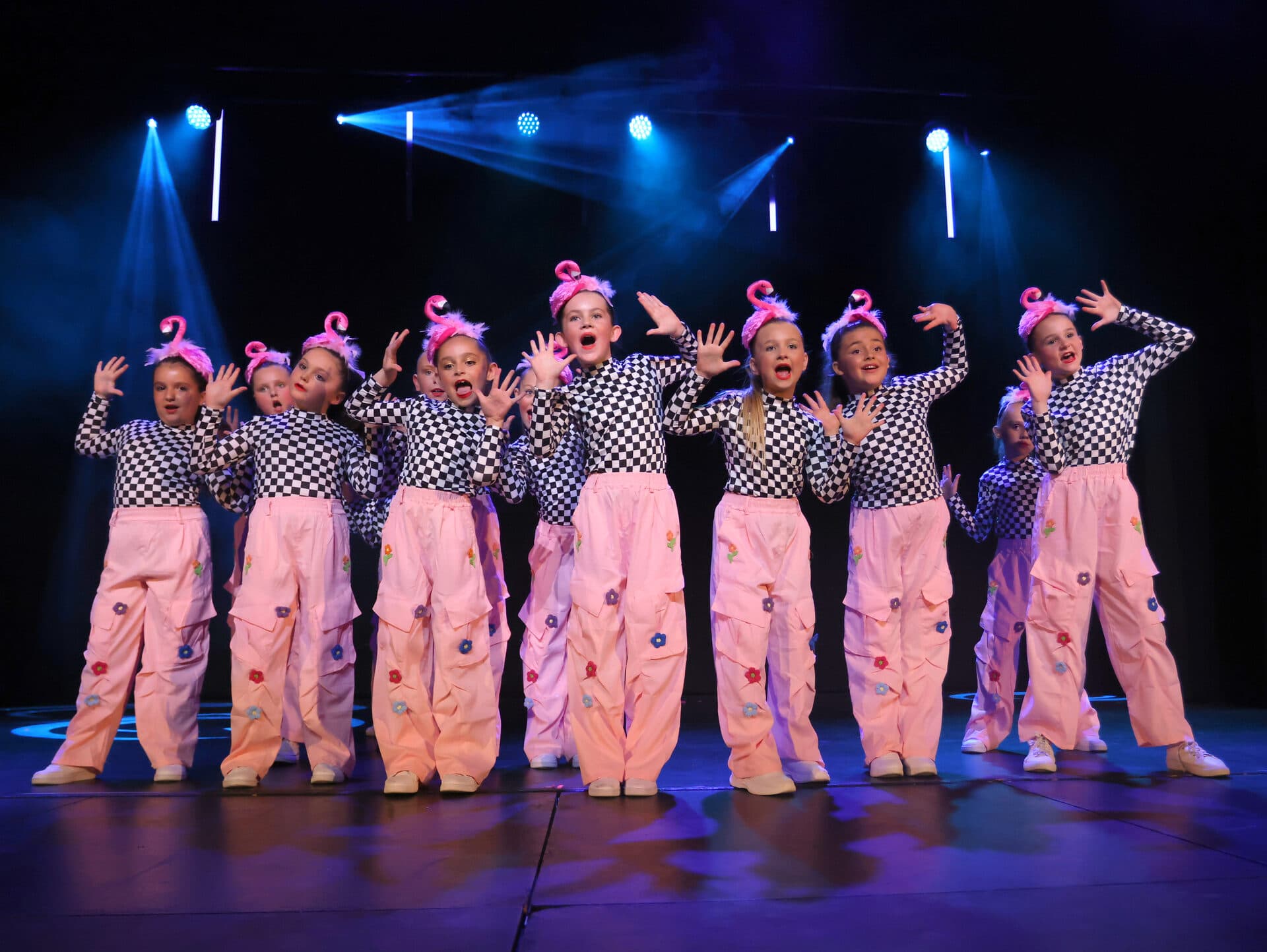 JA Performing Arts senior jazz line in gold sequins